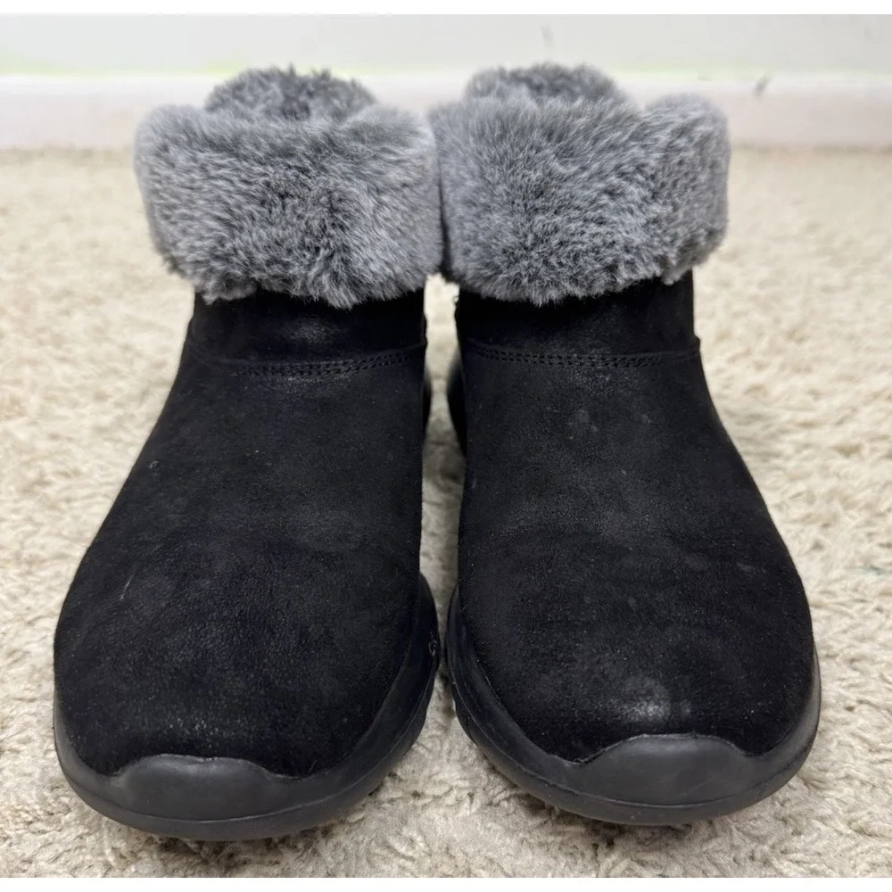 Skechers On The Go Joy Black Winter Faux Fur Lined Comfort Boots Women's‎ 9 Warm